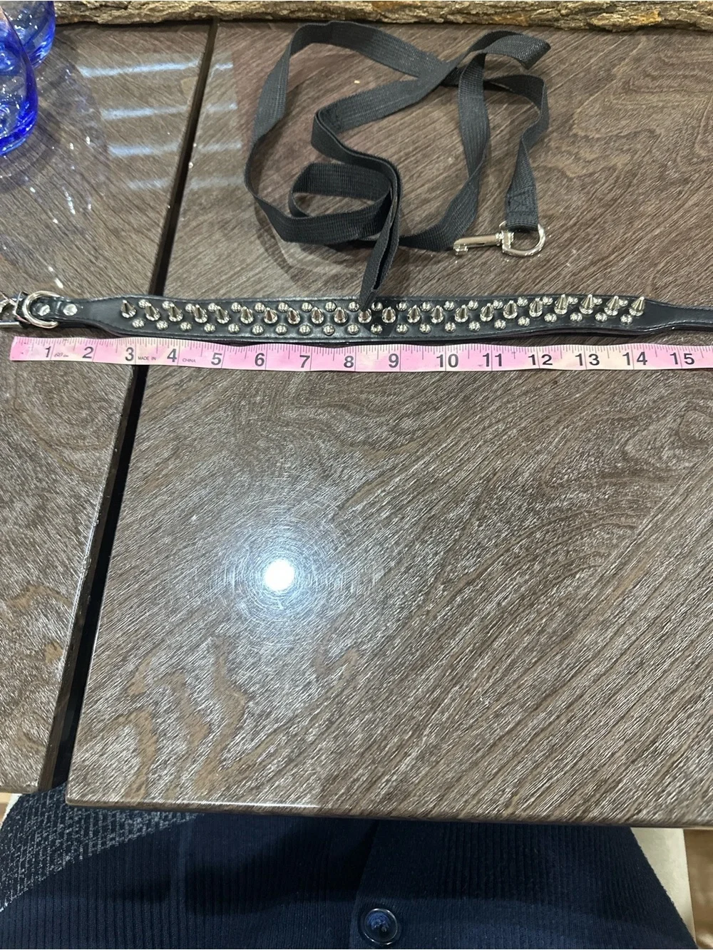 Premium Black Studded Leather Dog Collar with Silver Spikes